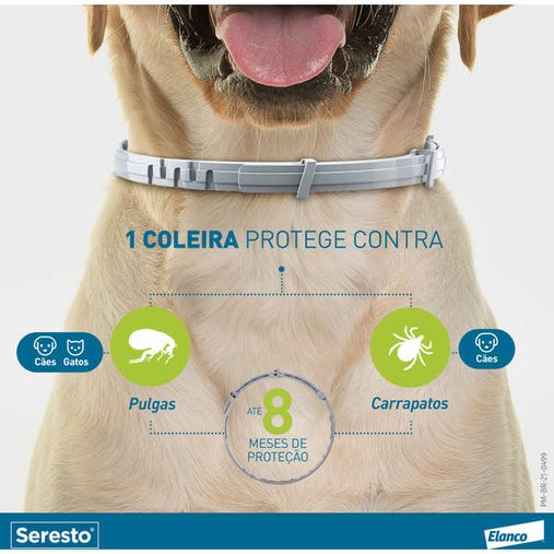 Coleira Antipulgas e Carrapatos Seresto para Cães e Gatos até 8Kg