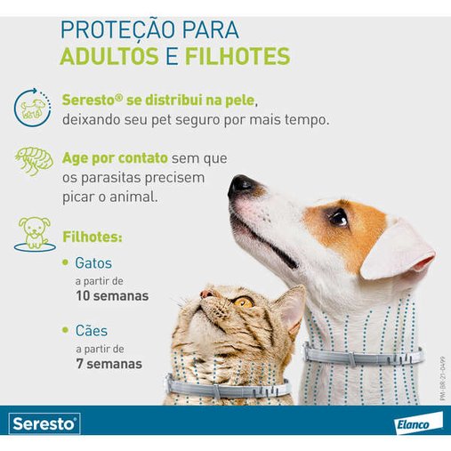 Coleira Antipulgas e Carrapatos Seresto para Cães e Gatos até 8Kg