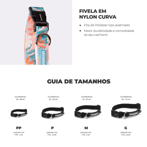 Coleira Cachorreiros Floral para Cães G