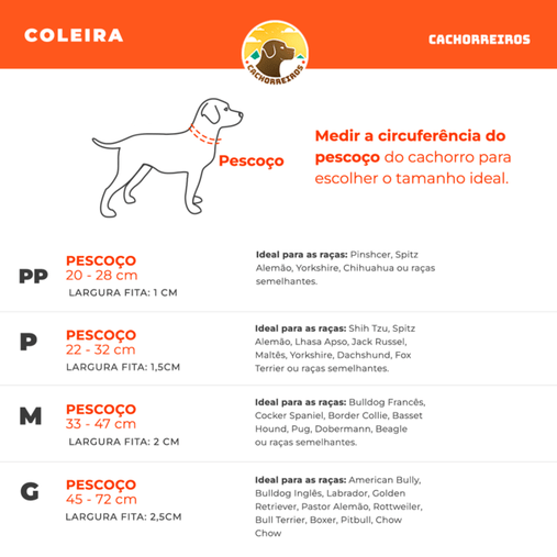 Coleira Cachorreiros Honey para Cães P