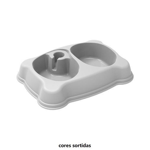 COMEDOURO DUPLO MIX 600ML PLAST PET
