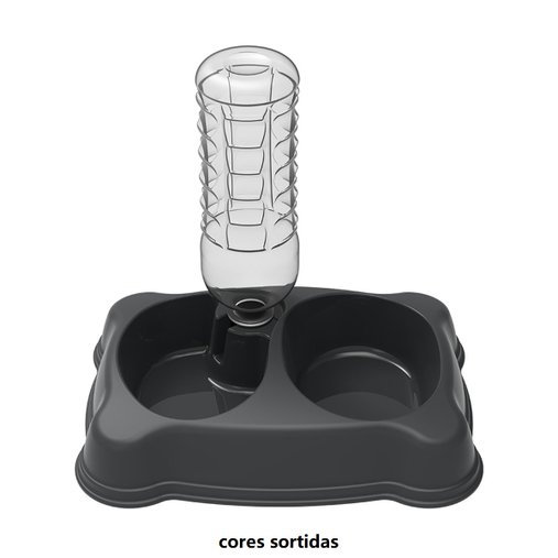 COMEDOURO DUPLO MIX 900ML PLAST PET