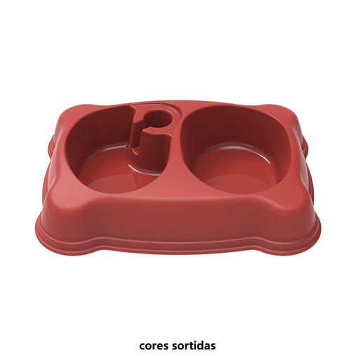 COMEDOURO DUPLO MIX 900ML PLAST PET