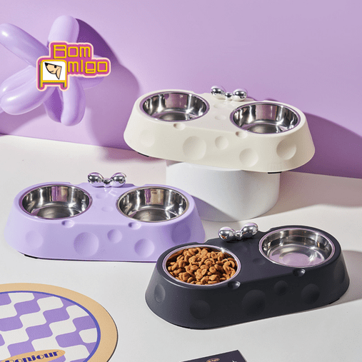 COMEDOURO DUPLO TELUR BOM AMIGO