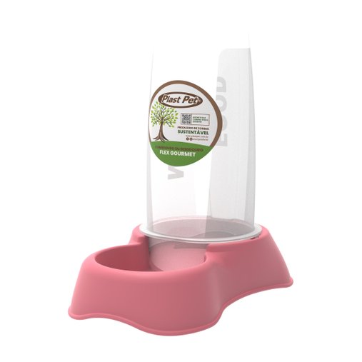 COMEDOURO FLEX GOURMET ECO 1500ML ROSA PLAST PET