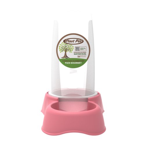 COMEDOURO FLEX GOURMET ECO 3000ML ROSA PLAST PET