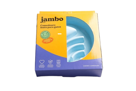 Comedouro Lento Jambo Pet Fish Azul para Gatos