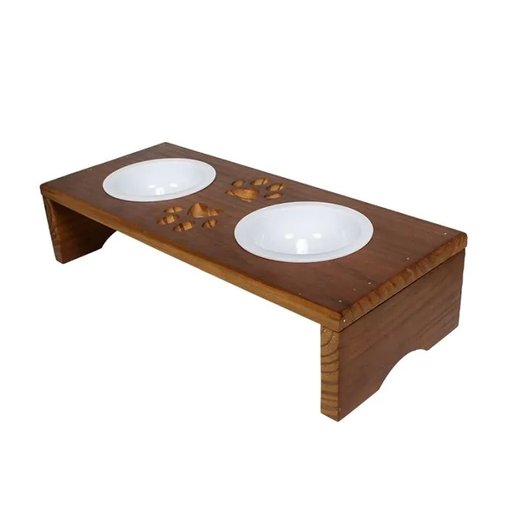 COMEDOURO PET DUPLO MADEIRA MACICA BEETHOVEN