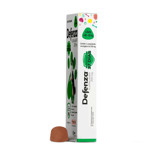 Antipulgas e Antiparasitário MSD Defenza 200mg para Cães de 10 a 20kg