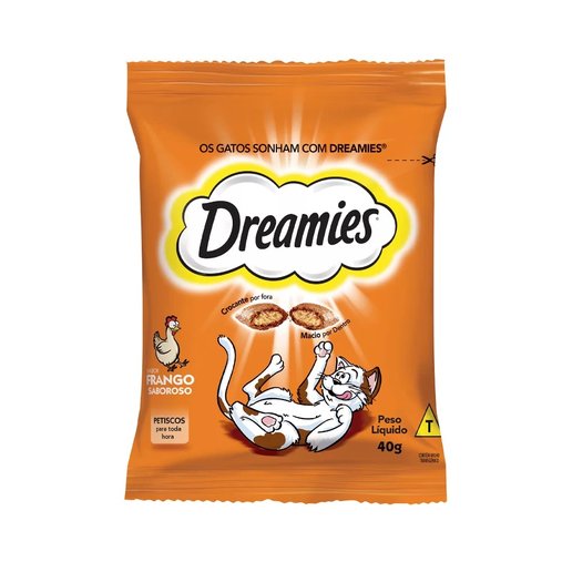 Petiscos Dreamies Biscoito para Gatos Adultos sabor Frango 40g
