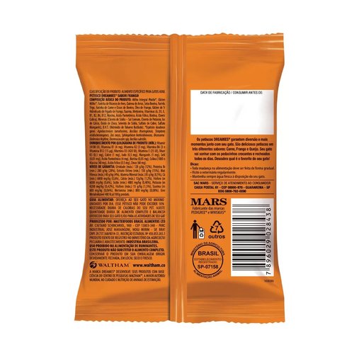 Petiscos Dreamies Biscoito para Gatos Adultos sabor Frango 40g
