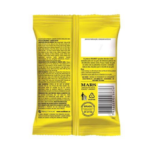 Petiscos Dreamies Biscoito para Gatos Adultos sabor Queijo 40g