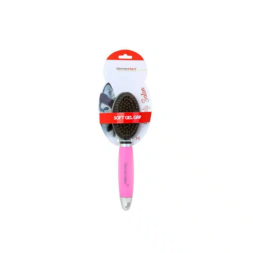 Escova Dupla Germanhart Gel G Rosa para Cães e Gatos