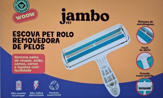 Escova Jambo Pet Rolo Removedor de Pelos