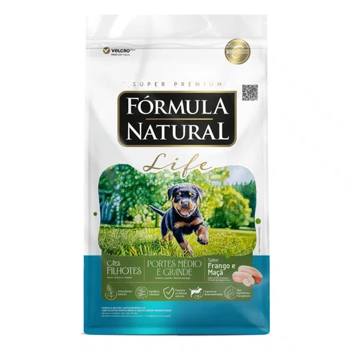 Ração Fórmula Natural Life para Cães Filhotes Raças Médias e Grandes Sabor Frango 15Kg