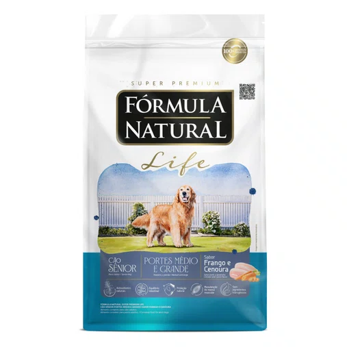 Ração Fórmula Natural Life para Cães Sênior Raças Médias e Grandes Sabor Frango 15Kg