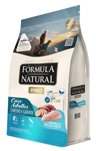 Ração Fórmula Natural Pro para Cães Adultos Raças Médias e Grades Sabor Frango e Batata-Doce 15Kg