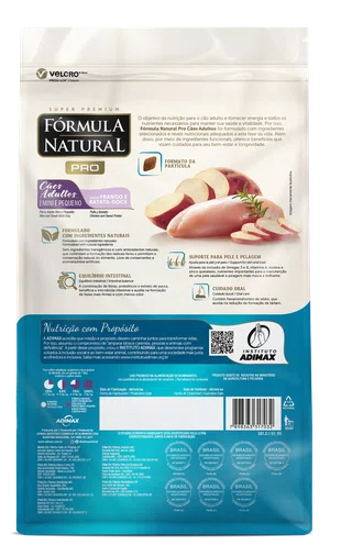 Ração Fórmula Natural Pro para Cães Adultos Raças Pequenas e Mini Sabor Frango e Batata-Doce 20Kg