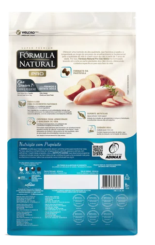 Ração Fórmula Natural Pro para Cães Sênior Raças Pequenas e Mini Sabor Frango e Batata-Doce 10,1Kg