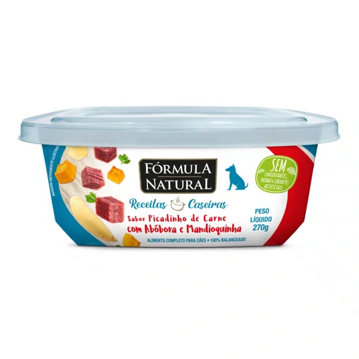 Ração Úmida Fórmula Natural Receitas Caseiras para Cães Sabor Picadinho de Carne com Abóbora e Mandioquinha 270g