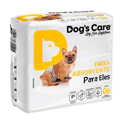 Fralda Higiênica Dogs Care Ecofralda para Cães Machos G 6 Unidades