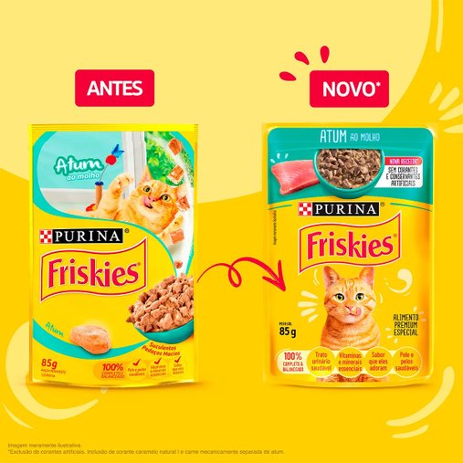 Sachê Friskies para Gatos Adultos Sabor Atum ao Molho 85g