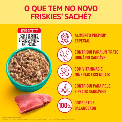 Sachê Friskies para Gatos Adultos Sabor Atum ao Molho 85g