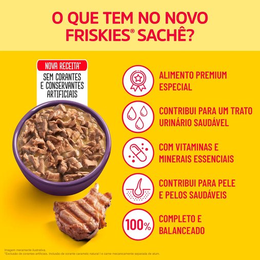 Sachê Friskies para Gatos Adultos Sabor Cordeiro ao Molho 85g