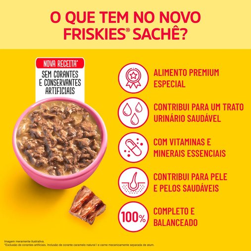 Sachê Friskies para Gatos Filhotes Sabor Carne ao Molho 85g