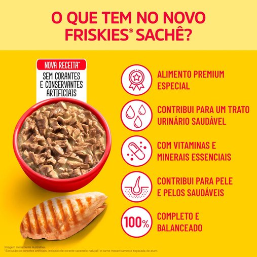 Sachê Friskies para Gatos Adultos Sabor Frango ao Molho 85g