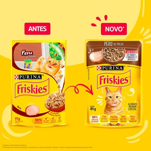 Sachê Friskies para Gatos Adultos Sabor Peru ao Molho 85g