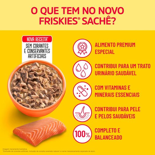 Sachê Friskies para Gatos Adultos Sabor Salmão ao Molho 85g