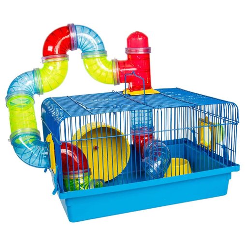 GAIOLA HAMSTER TUBO LUXO CORES MISTAS