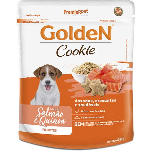 Petisco Golden Cookie para Cães Filhotes sabor Salmão e Quinoa 350g