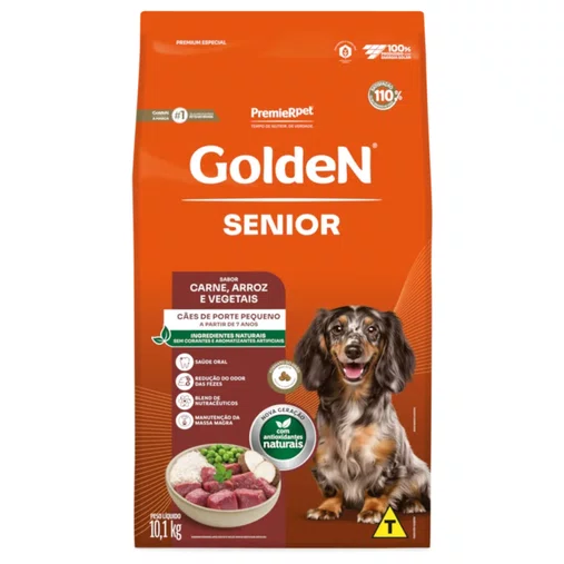 Ração Golden Formula Mini Bits para Cães Sênior Sabor Carne 10,1Kg