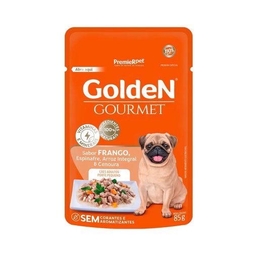 Sachê Golden Gourmet para Cães Adultos Raças Pequenas Sabor Frango 85g