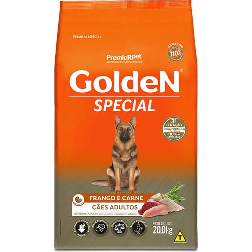 Ração Golden Special para Cães Adultos Sabor Frango e Carne 20Kg