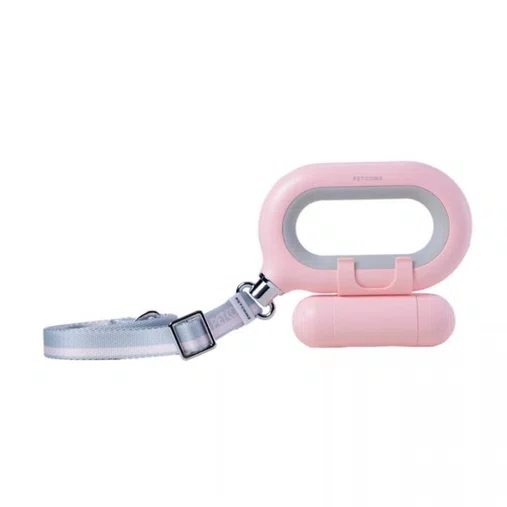 Guia Led Porta Cata Caca Rosa para Cães