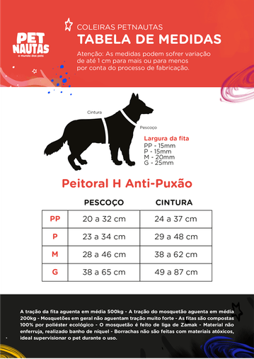 Guia Peitoral Antipuxão para Cães G Rosa Petnautas