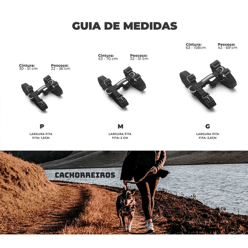 Guia Peitoral Cachorreiros H Outdoor para Cães P