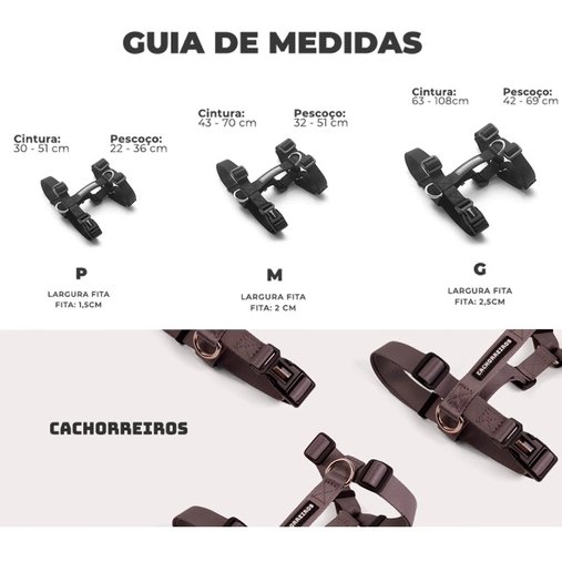 Guia Peitoral Cachorreiros H Pitaya para Cães P