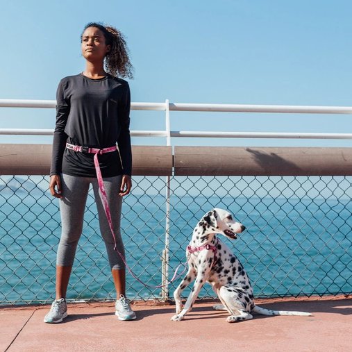 Guia Running Cachorreiros Camuflada Rosa para Cães G