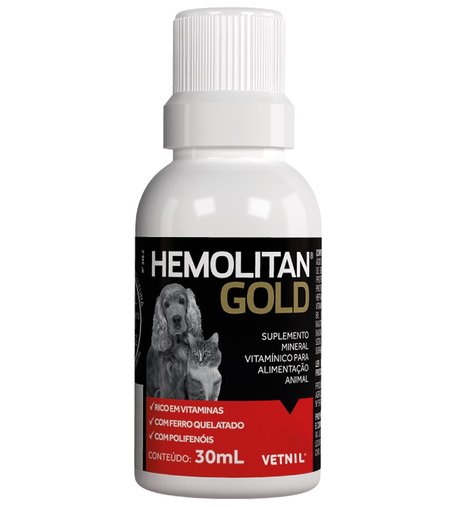 Suplemento Mineral Vitamínico Vetnil Hemolitan Gold Gotas 30ml