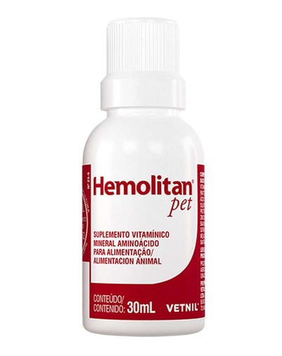 Suplemento Vitamínico Mineral Hemolitan Pet Gotas 30ml