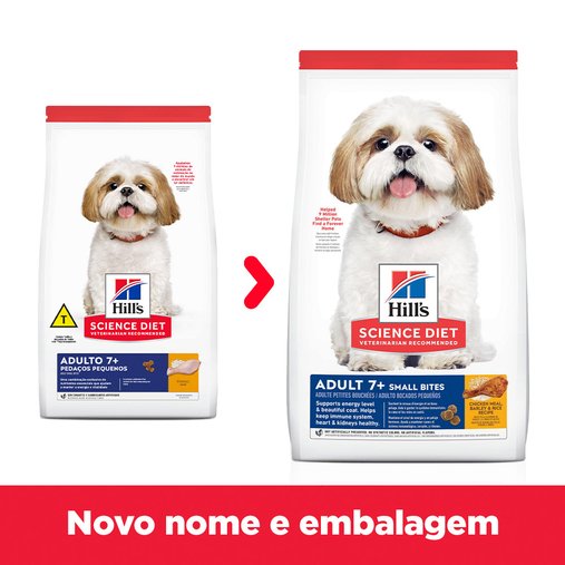 Ração Hills Adultos 7+ Pedaços Pequenos para Cães Sênior 2,27Kg