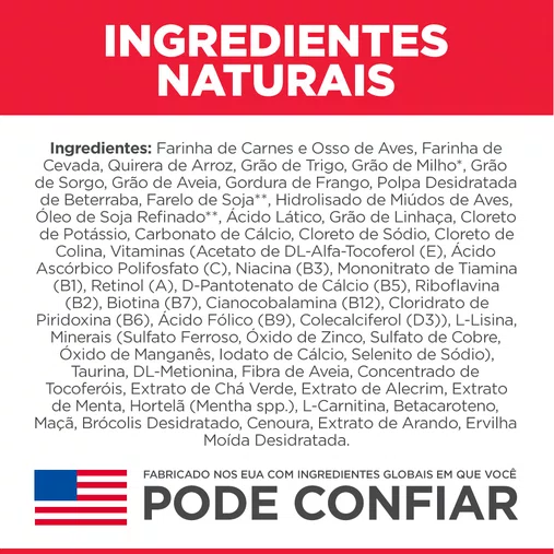 HILLS CANINE ADULTO PEQUENOS E MINI 2,04KG