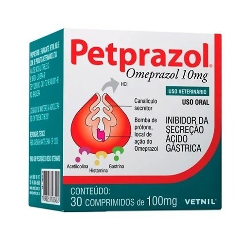 Inibidor de Secreção Ácido-Gástrica Vetnil Petprazol 10mg