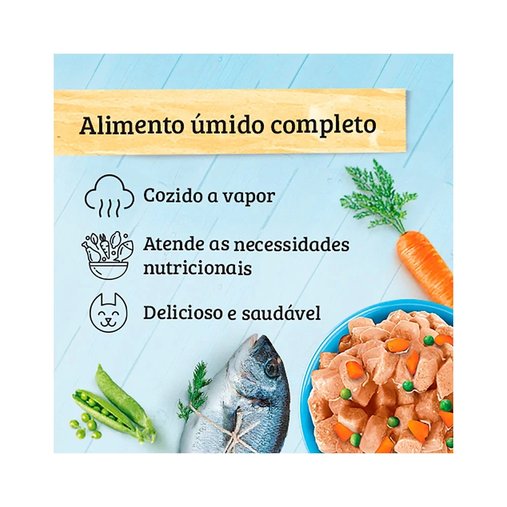 Sachê Kelcat para Gatos sabor Peixe, Ervilha e Cenoura 85g