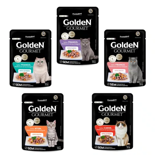 Kit 4 Sachês Golden Gato Sortidos