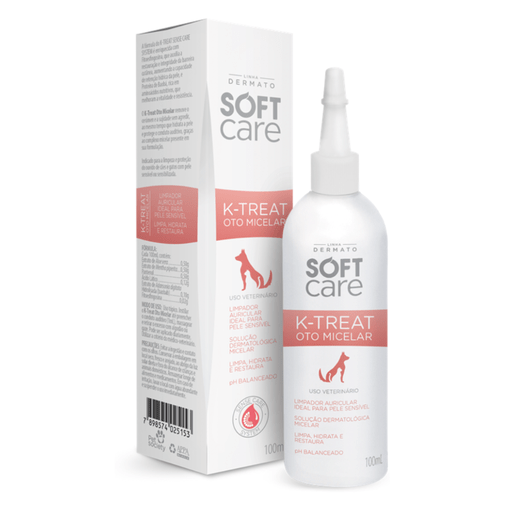 Limpador Auricular Soft Care K-Treat Micelar para Cães e Gatos 100ml